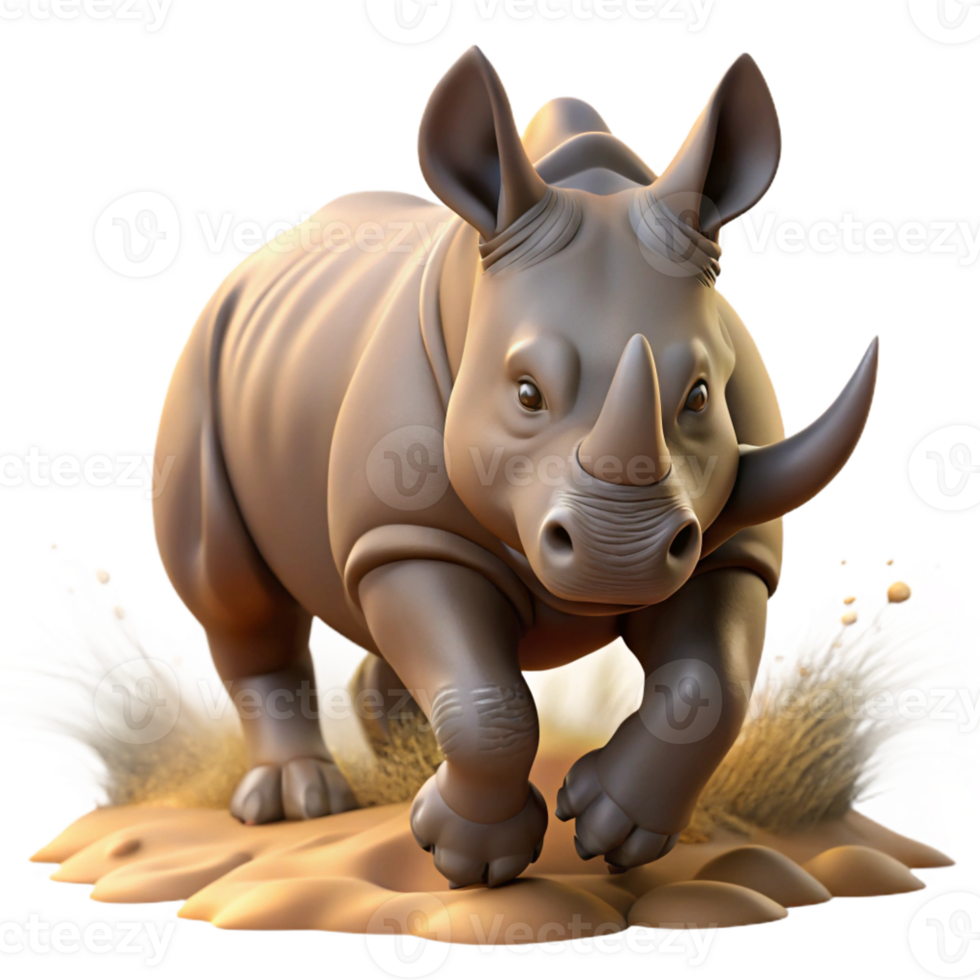 beautiful rustic A Rhinoceros Charging Through the original png