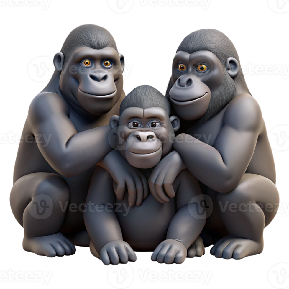 vibrant traditional A Group of Gorillas Grooming Each Other professional png
