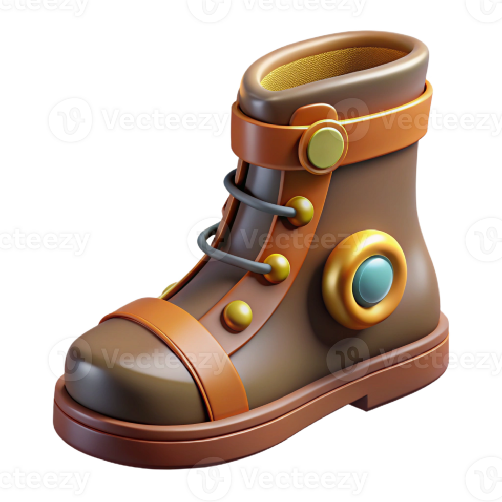 rare abstract Steampunk boot icon with Transparent Background museum quality png