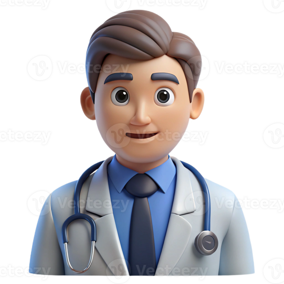 exemplary victorian Doctor with stethoscope, serious expression, with Transparent Background fine detail png