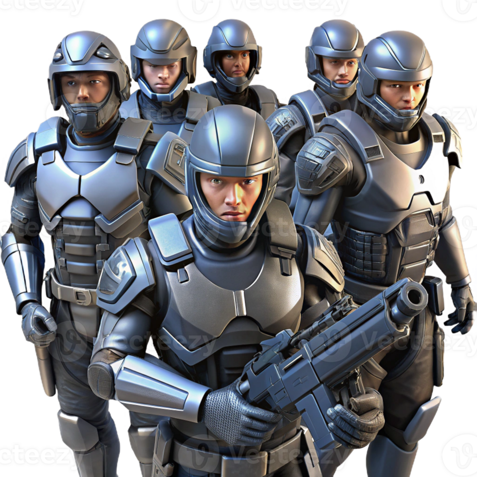 impressive contemporary A Group of Futuristic Soldiers with 4K png