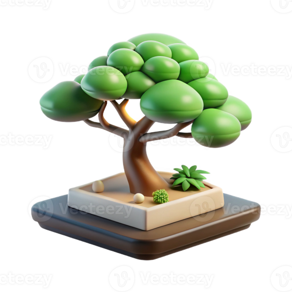 elegant modern A Bonsai Tree in a Zen Garden professional png