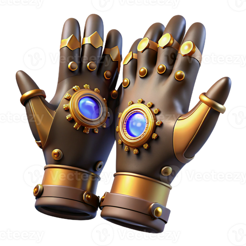 serene creative Steampunk Gloves with Intricate Gears and professional png