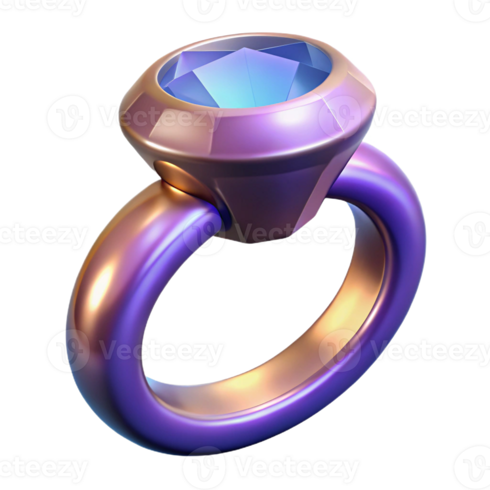 timeless urban A magical ring, set with a large gemstone with Transparent Background perfect clarity png