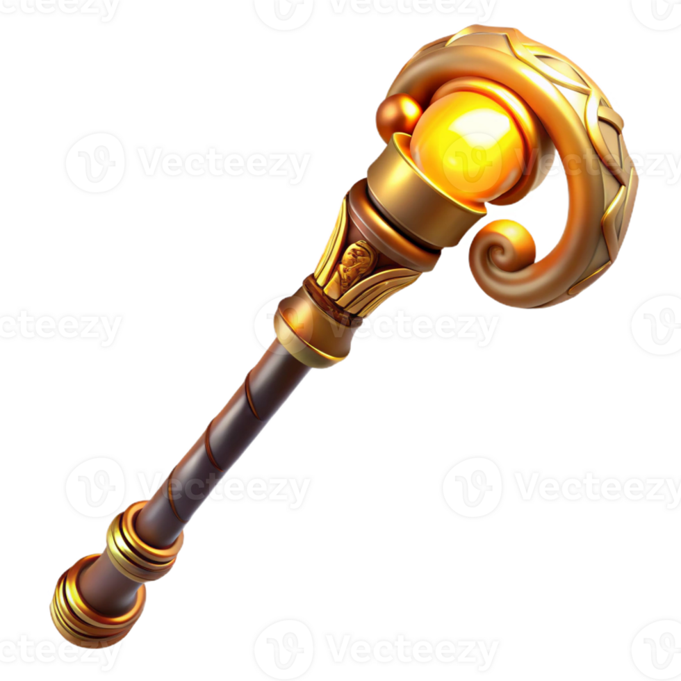 dramatic minimalist Steampunk Cane with Intricate Carvings exclusive png
