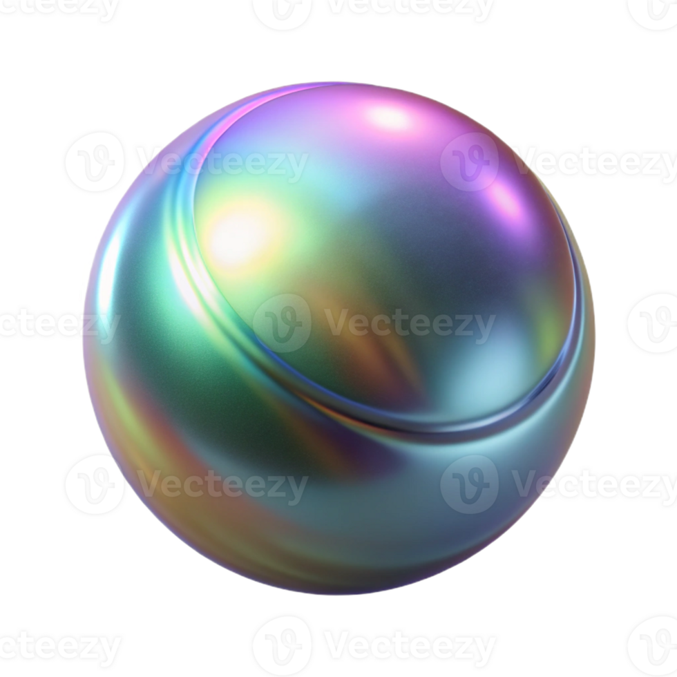immaculate coveted Photorealistic, ultra-detailed, hyper-specific professional render of a single, isolated, iridescent morphing metallic orb Isolated cutout with Transparent Background png