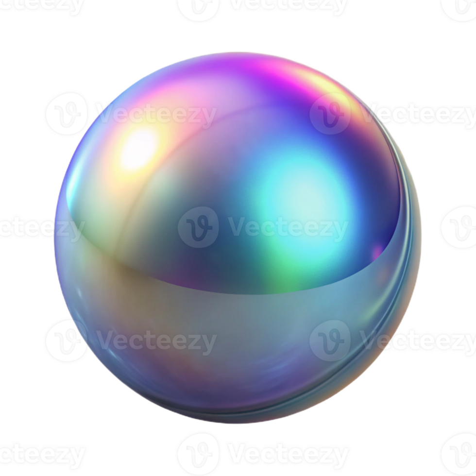 stunning standout Photorealistic, ultra-detailed, hyper-specific professional render of a single, isolated, iridescent morphing metallic orb Isolated cutout with Transparent Background png