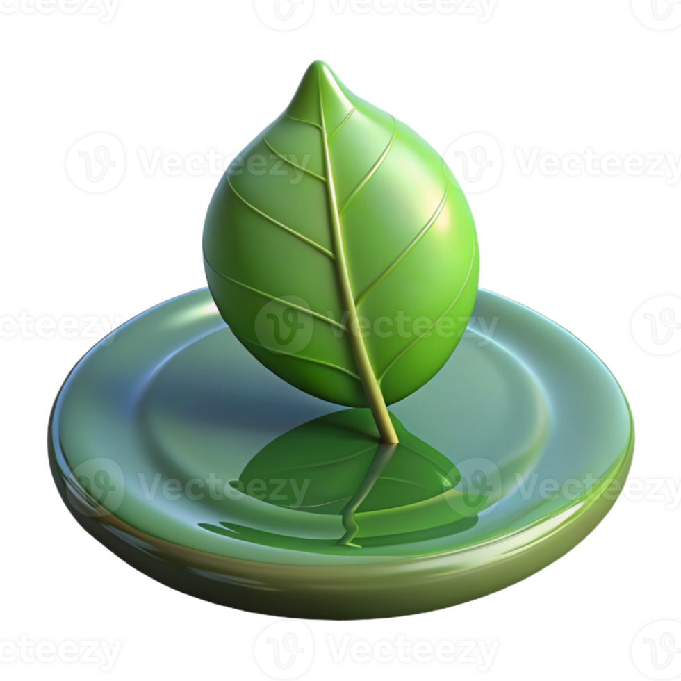 elegant modern A Single Leaf Floating on the Surface of detailed png