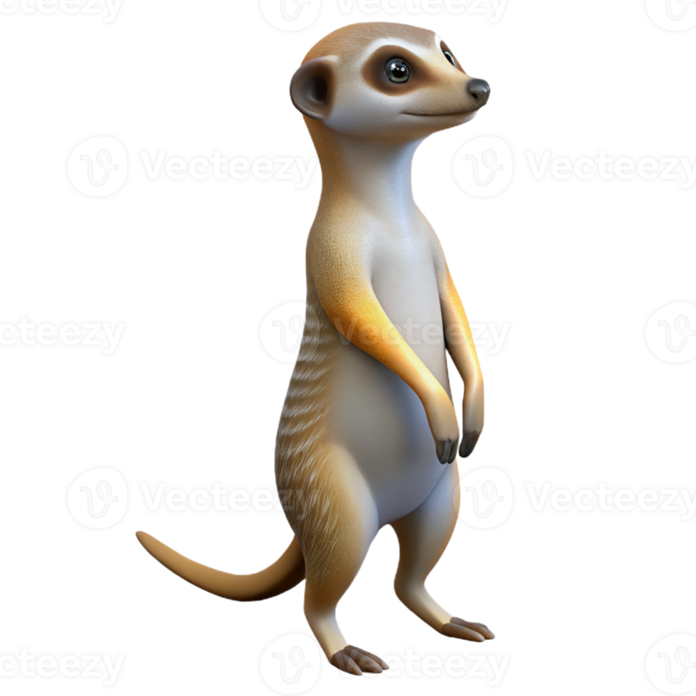vibrant rustic A Curious Meerkat Standing on Its Hind 4K png