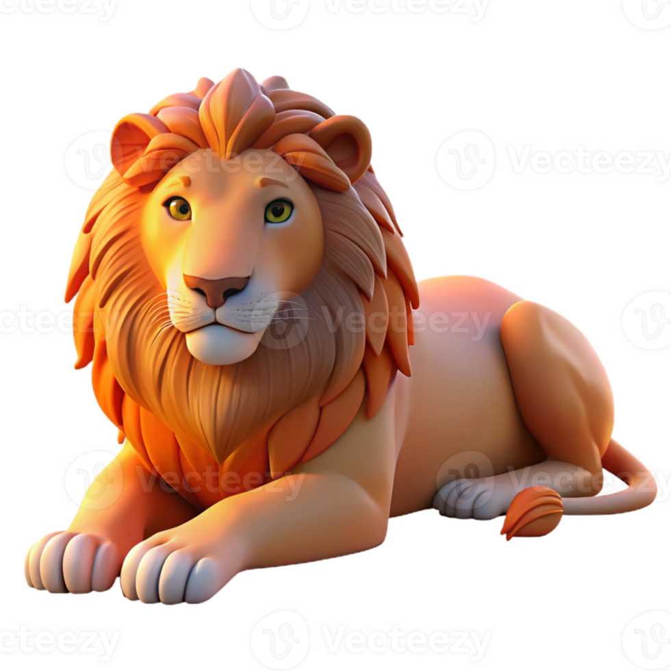 serene artistic A Majestic Lion Resting in the Savanna 4K png