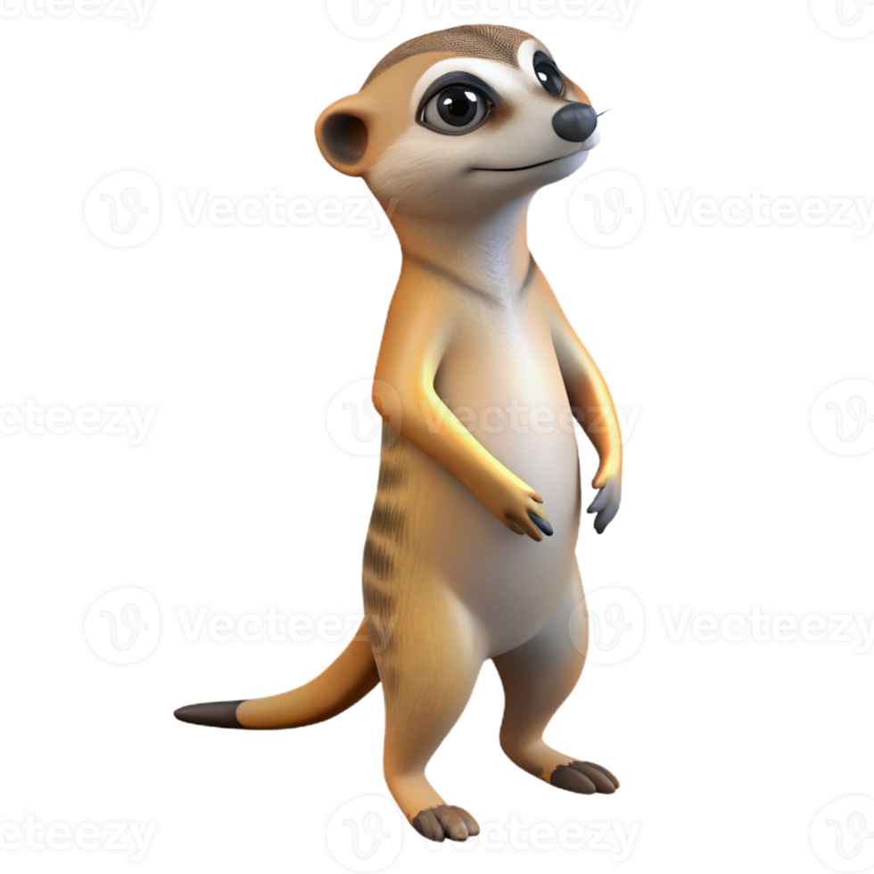 wonderful traditional A Curious Meerkat Standing on Its Hind 4K png