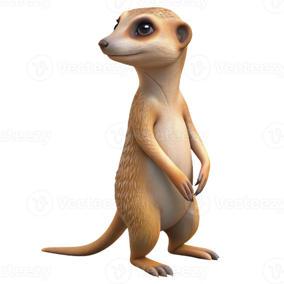 dramatic modern A Curious Meerkat Standing on Its Hind authentic png
