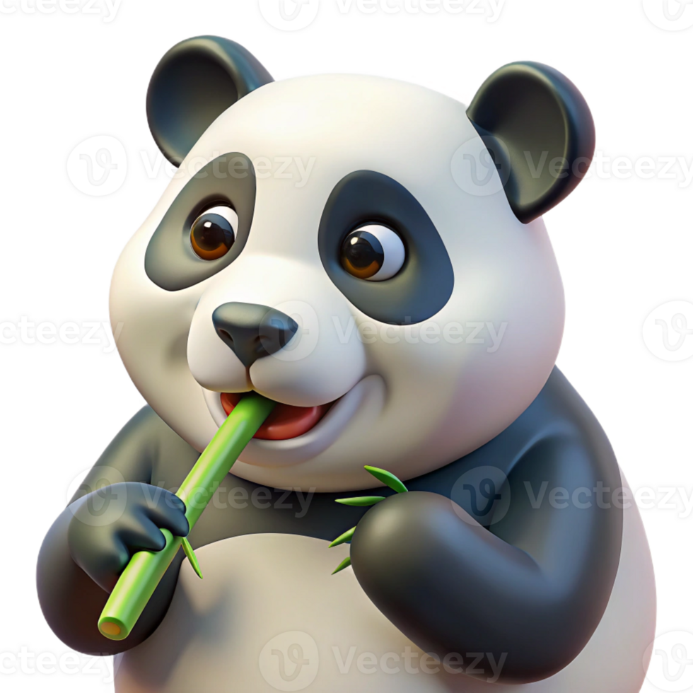 beautiful creative A Giant Panda Munching on Bamboo Close high quality png