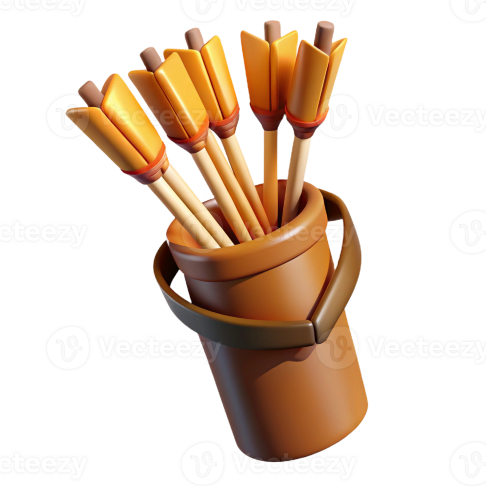 inspired urban A quiver full of arrows, fletching detailed with Transparent Background genuine png