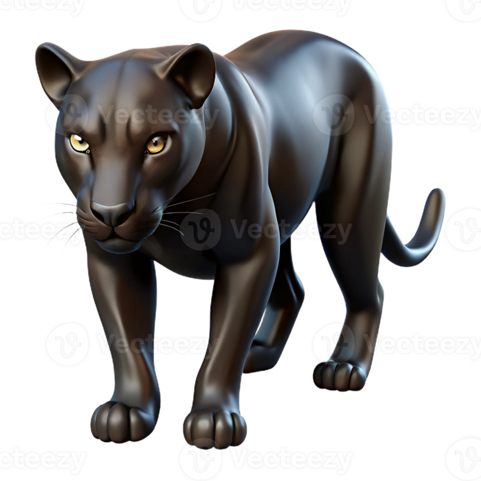 vibrant creative A Sleek Black Panther Stalking Through high quality png