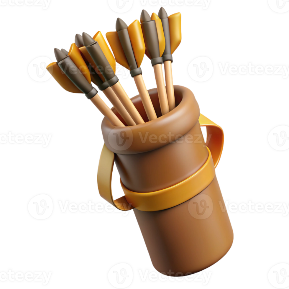 extraordinary mid-century A quiver full of arrows, fletching detailed with Transparent Background impeccable png