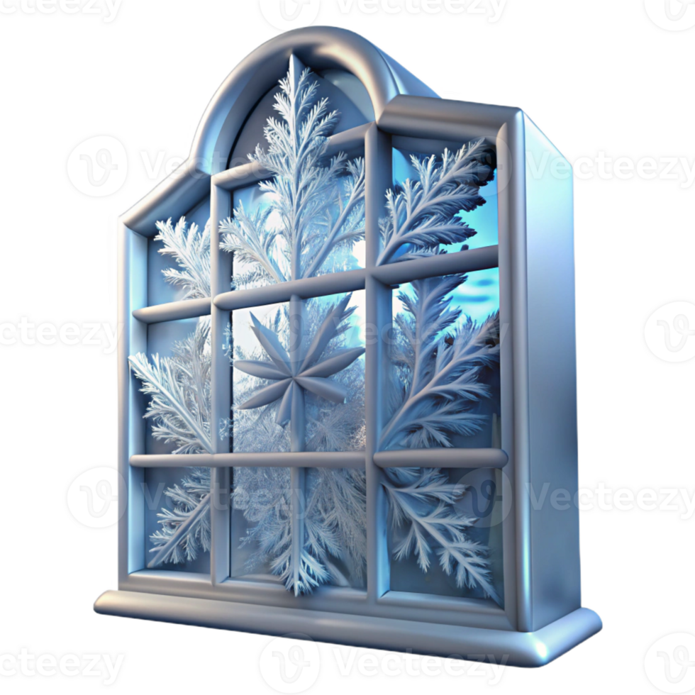 stunning traditional Frost Patterns on a Windowpane Winter professional png