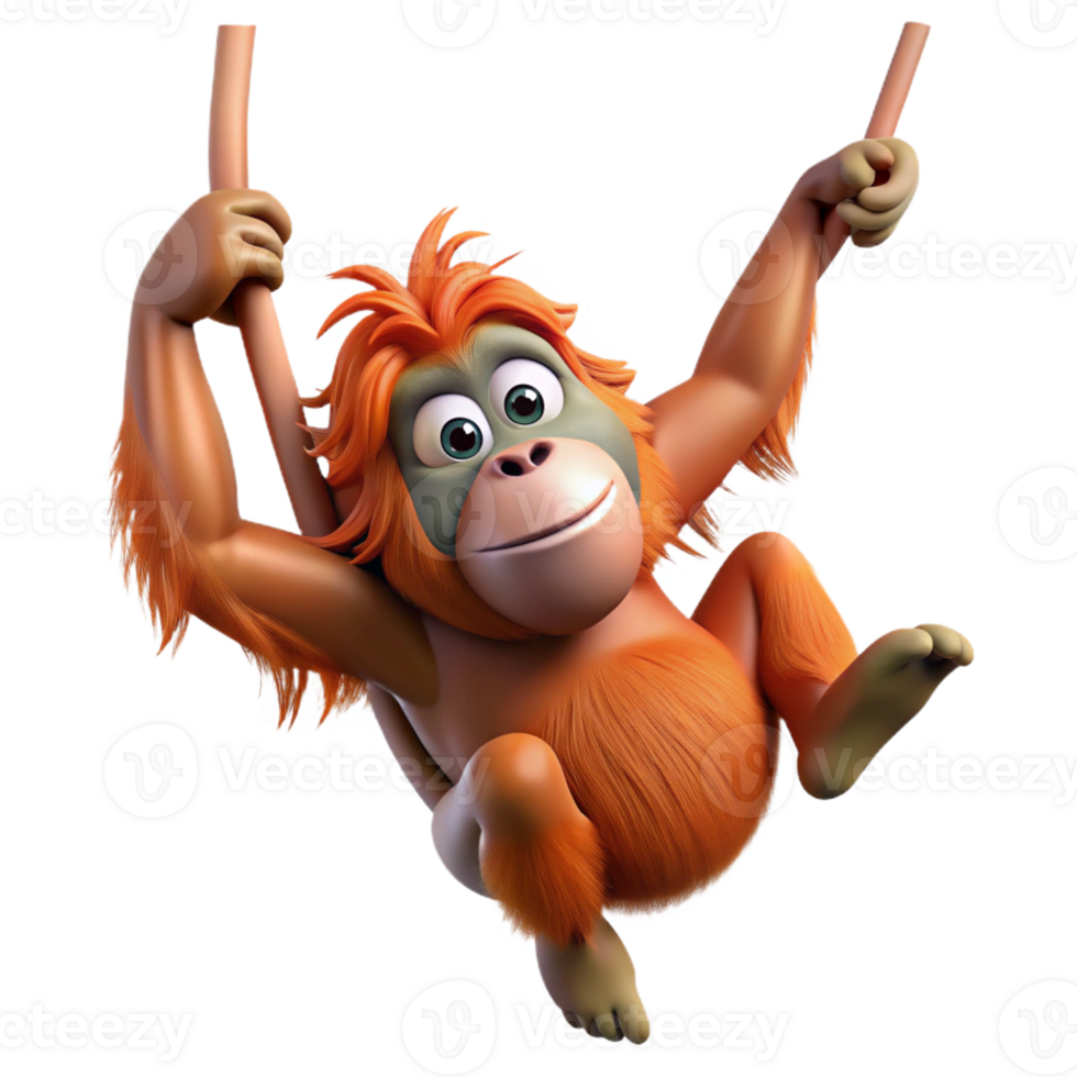 beautiful abstract A Playful Orangutan Swinging Through the professional png