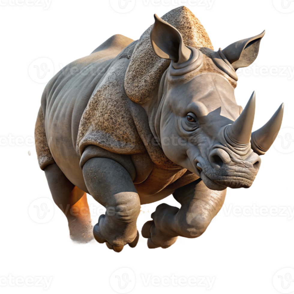 wonderful modern A Powerful Rhinoceros Charging Through professional png