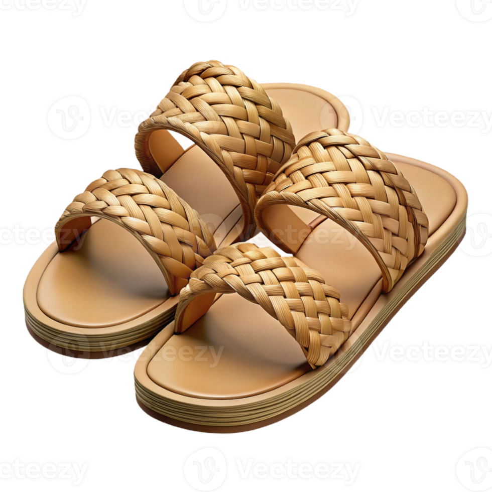 stunning iconic Photorealistic, ultra-detailed, isolated cutout, tribal woven sandals, natural fibers, intricate straps with Transparent Background png