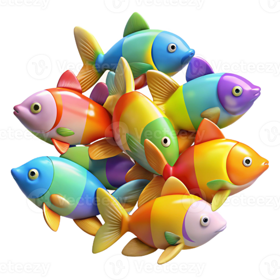 wonderful traditional A School of Colorful Fish Swimming in a exclusive png