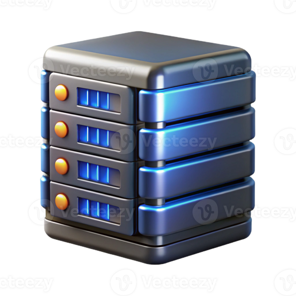 energetic spectacular Hyper-specific, isolated cutout of a single futuristic server rack with blinking lights, professional render, ultra-detailed, with Transparent Background top-tier png