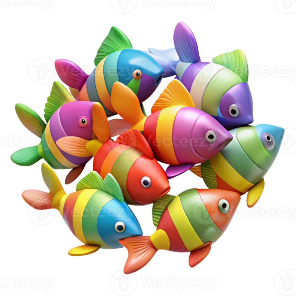 stunning creative A School of Colorful Fish Swimming in a high resolution png