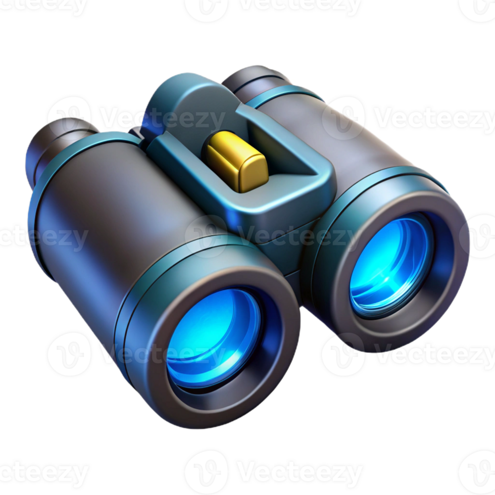 gorgeous celebrated High-tech binoculars with glowing lenses and digital display with Transparent Background png
