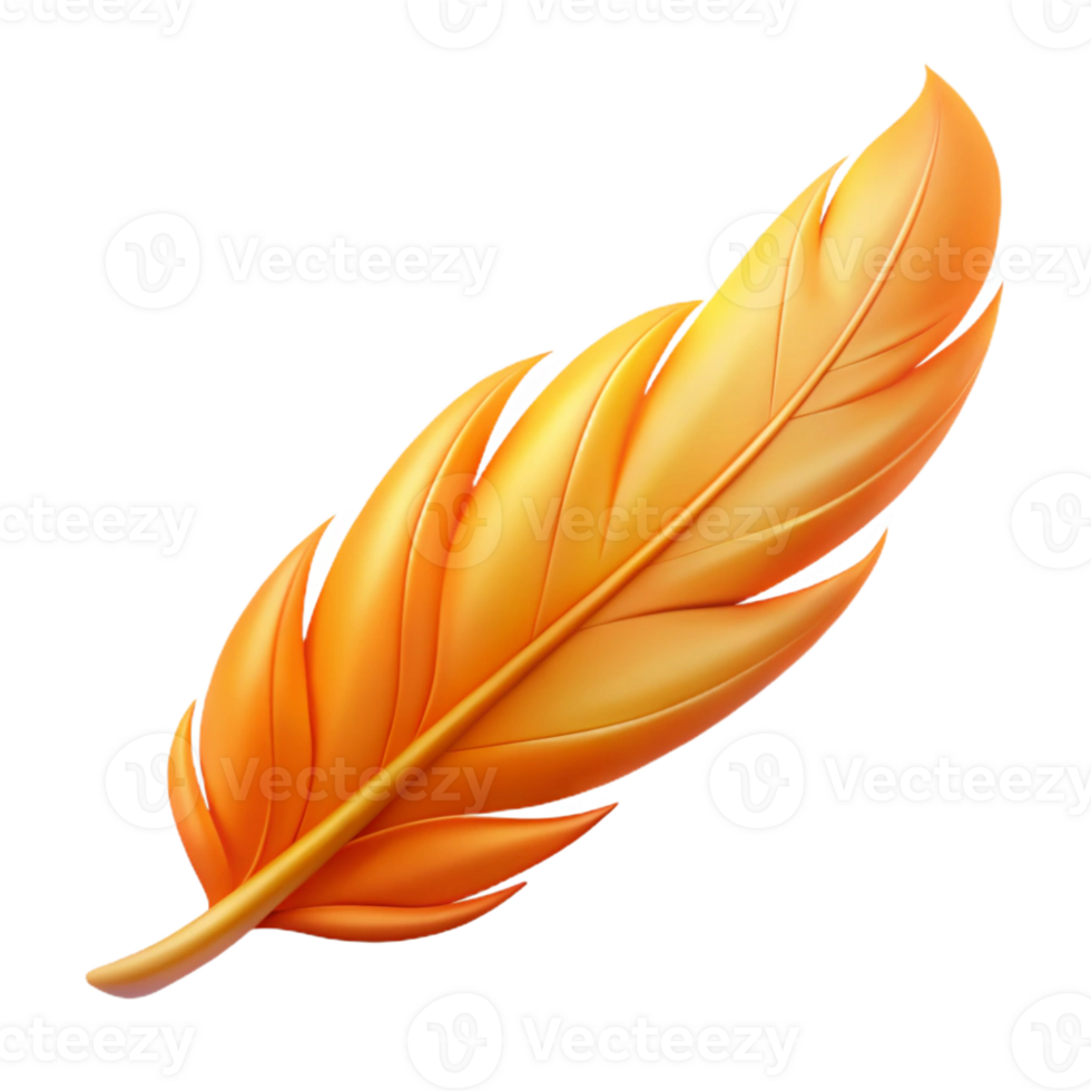 standout organic A stylized illustration of a phoenix feather with Transparent Background exclusive png