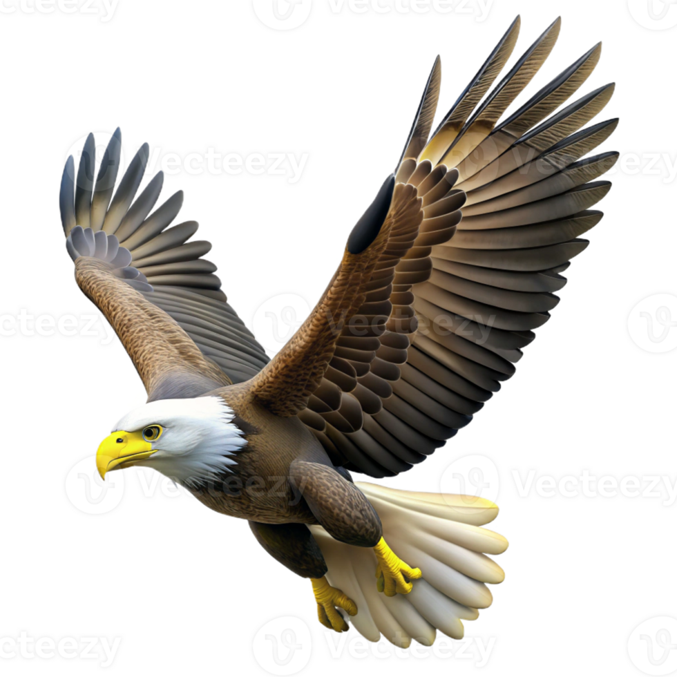 dramatic abstract Majestic Bald Eagle in high quality png