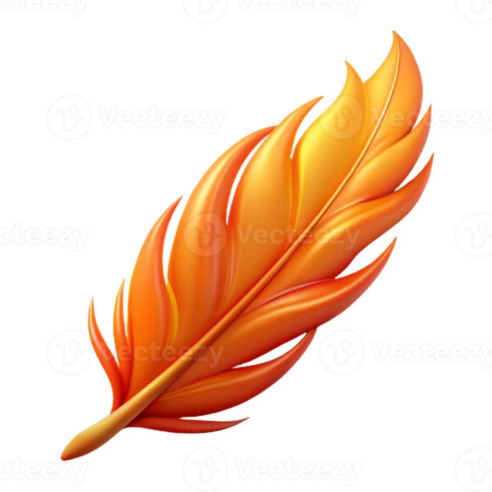 notable urban A stylized illustration of a phoenix feather with Transparent Background flawless png