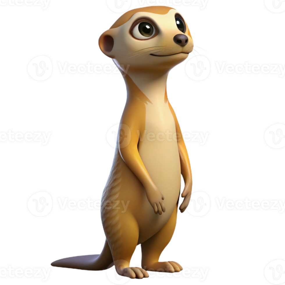 serene artistic A Curious Meerkat Standing on Its Hind professional png
