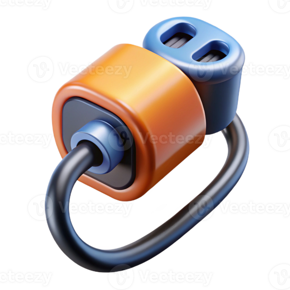 extraordinary geometric Isolated cutout, professional render of a single, hyper-realistic, ultra-detailed electric car charging cable, with Transparent Background original png