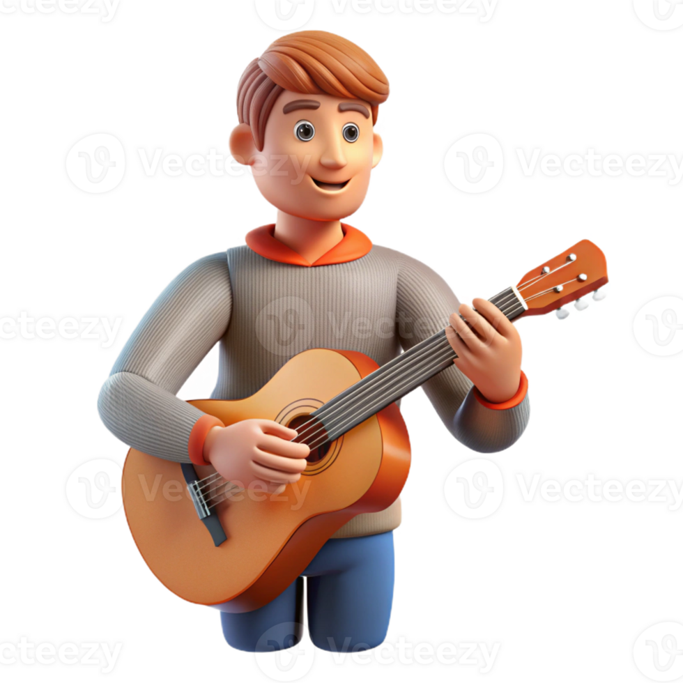 extraordinary romantic renaissance Musician with guitar, playing music, with Transparent Background impeccable png