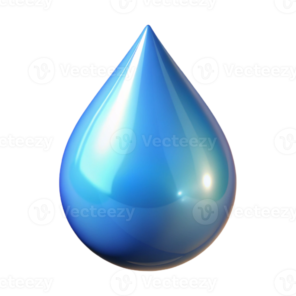 coveted industrial Photorealistic, hyper-specific, isolated cutout of a single, floating water droplet, refracting light, professional render with Transparent Background ultra HD png