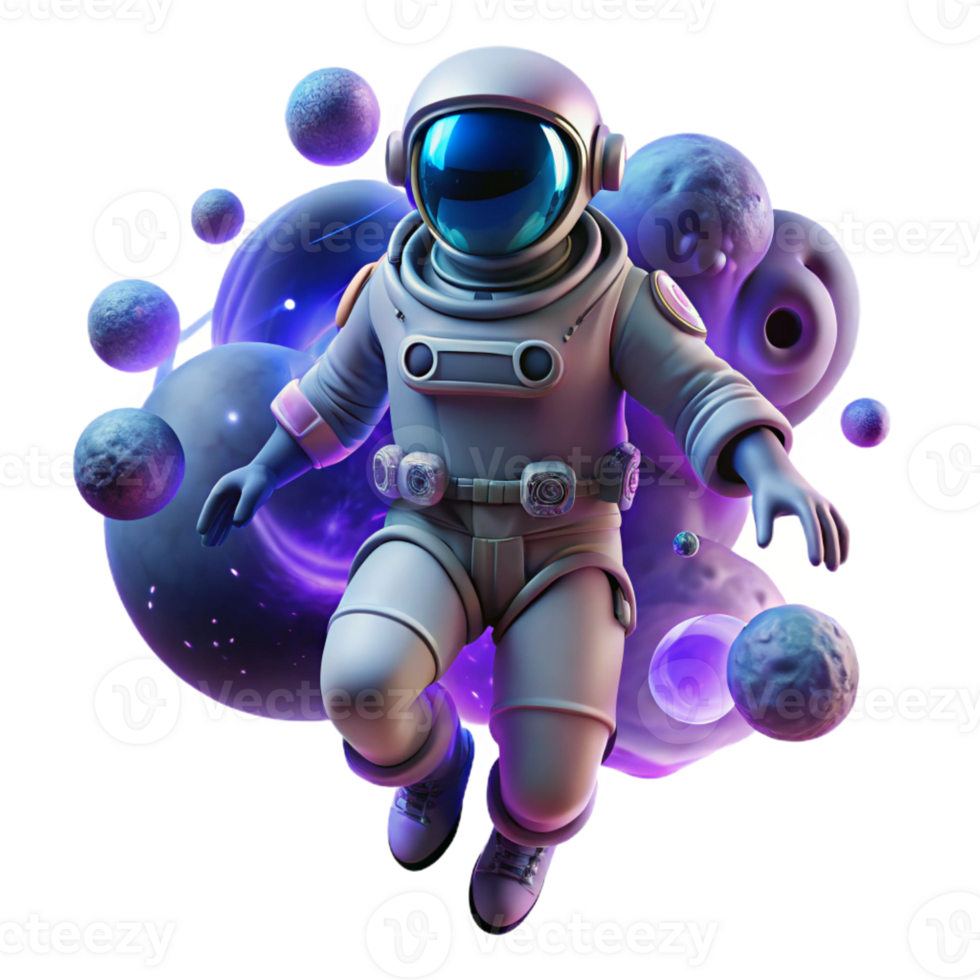 elegant abstract A Lone Astronaut Clad in a authentic png