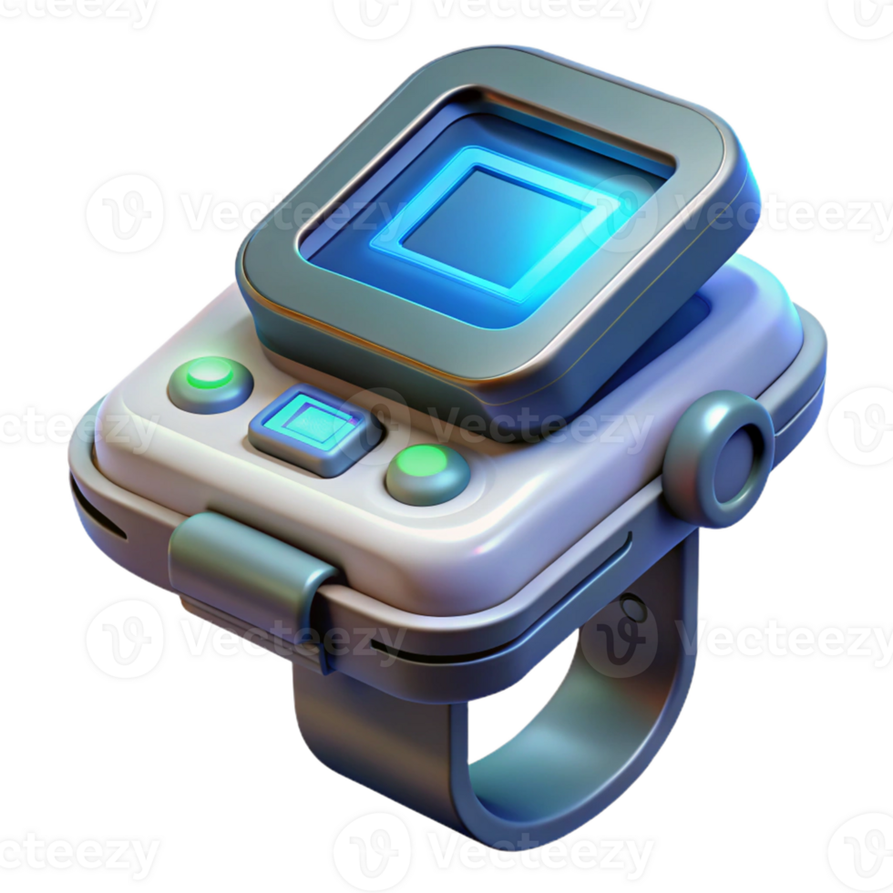 signature abstract Advanced medical scanner, handheld, glowing display with Transparent Background professional png