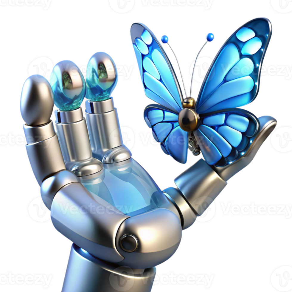 dramatic modern A Transparent Robotic Hand Intricately authentic png