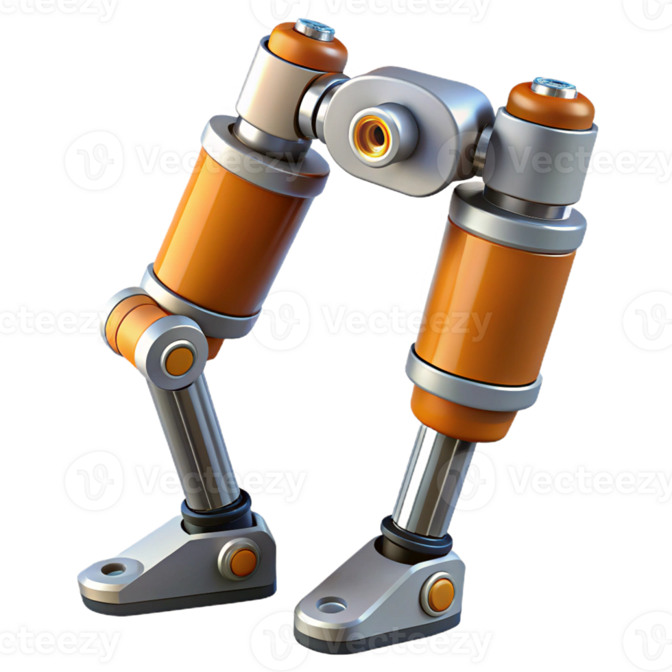 stunning acclaimed Robot leg, articulated joints, hydraulic pistons with Transparent Background png