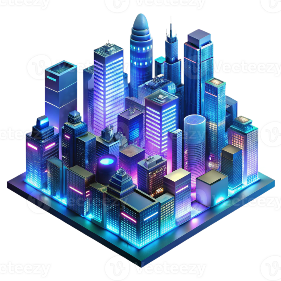 extraordinary vintage A Futuristic Cityscape at Night Towering genuine png