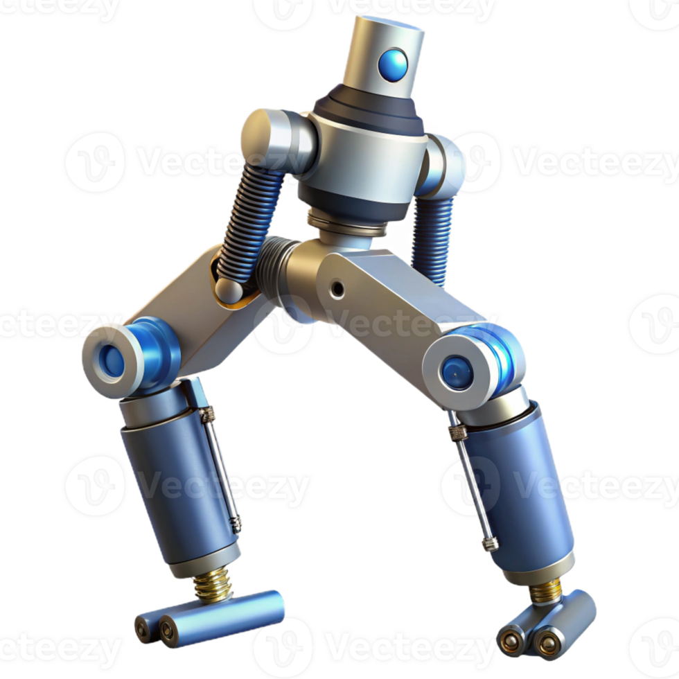 bold hypnotic Robot leg, articulated joints, hydraulic pistons with Transparent Background 4K png