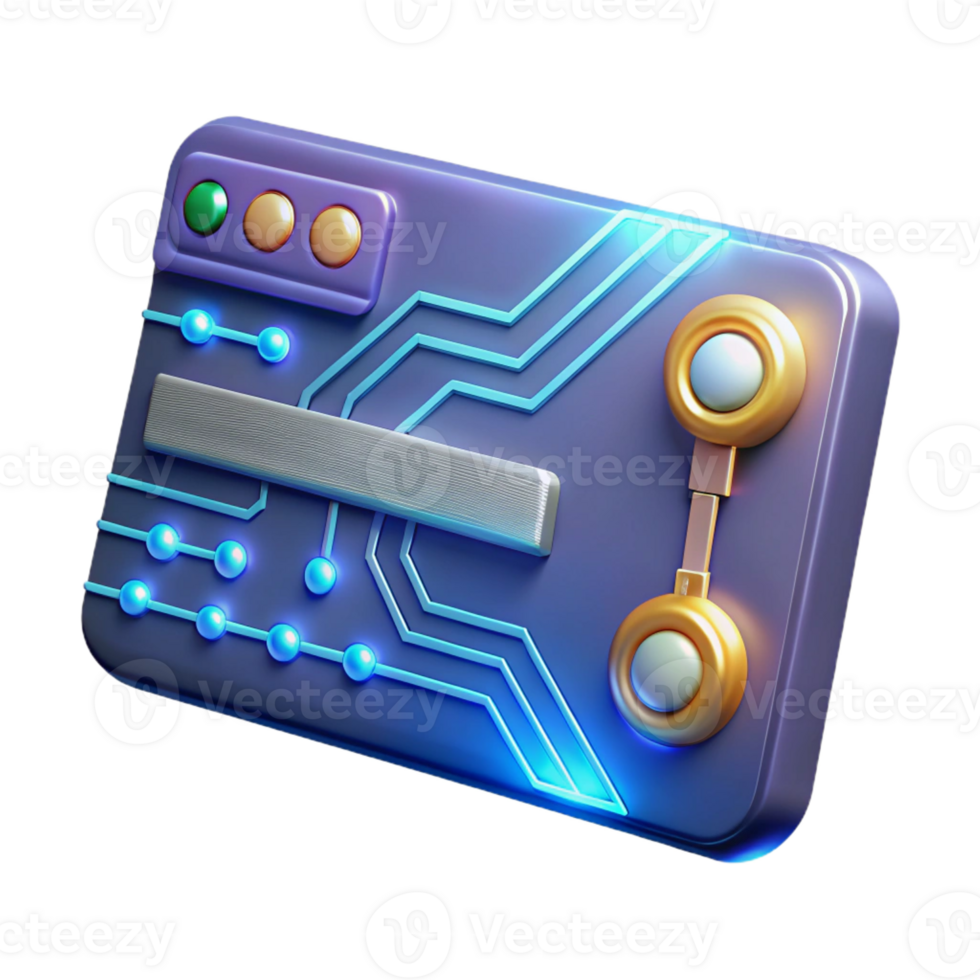 iconic victorian Sci-fi keycard, glowing circuitry, digital display with Transparent Background original png
