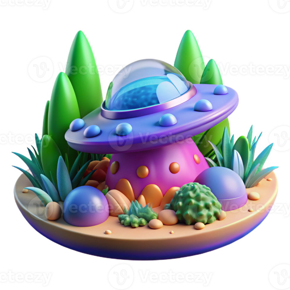 stunning rustic A Spaceship Landing on a Lush Alien high resolution png