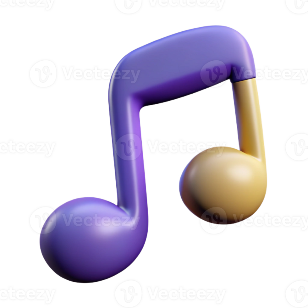 hypnotic harmonious impressionist Hyper-specific, professional render of an isolated cutout of a single, musical note with Transparent Background exclusive png