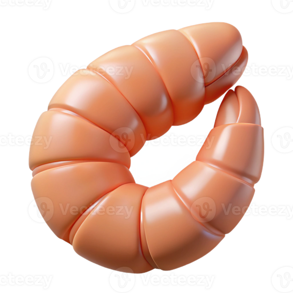 remarkable industrial A single, cooked shrimp, curled and pink with Transparent Background sharp png