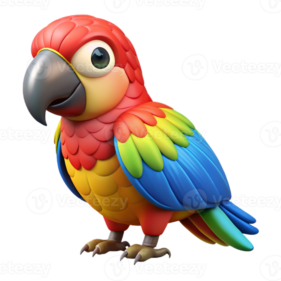 hypnotic remarkable Parrot, macaw, colorful feathers, with Transparent Background png