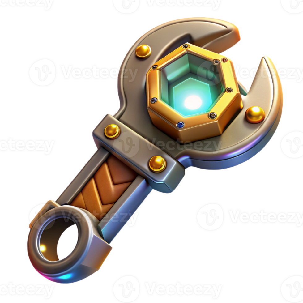 dramatic artistic A Steampunk Wrench with Intricate 4K png