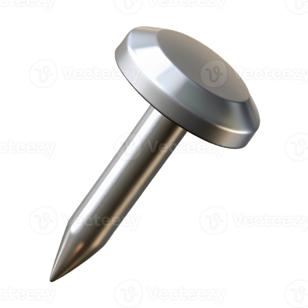 magnificent rustic Professional render, isolated cutout, single nail, metal, hyper-specific with Transparent Background authentic png