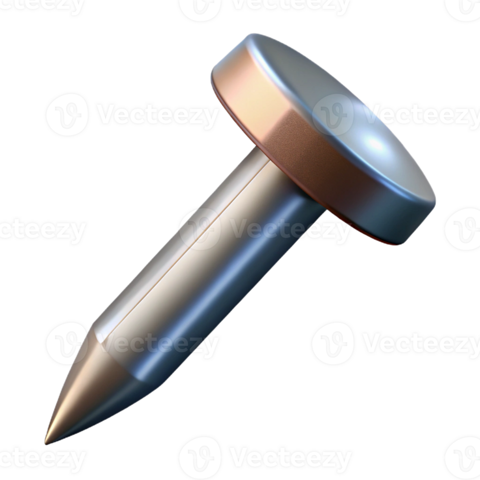 romantic fascinating Professional render, isolated cutout, single nail, metal, hyper-specific with Transparent Background original png