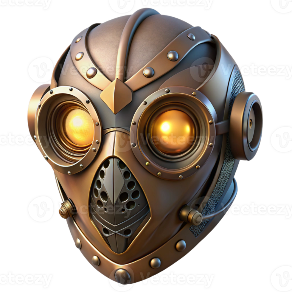 vibrant artistic A Steampunk Mask with Intricate Filigree high resolution png